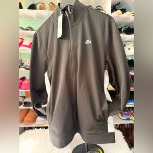 Lacoste Black Jacket with White Side Panels and Green Croc Logo size XL Men NWT